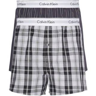 Calvin Klein Underwear Herren Boxershorts blau,grau Reine Baumwolle Gemustert Slim Fit