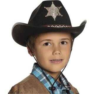 Sort cowboyhat, barn