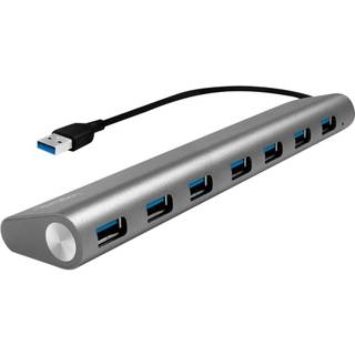 LogiLink USB 3.0 7-port hub with aluminum casing USB hub - USB 3.2 - 7 ports - Grå