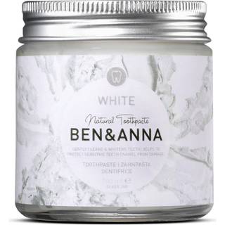 BEN&ANNA Natural Toothpaste White tandpasta i en glaskrukke med blegningseffekt 100 ml - 100 ml