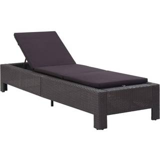 solseng med hynde polyrattan sort