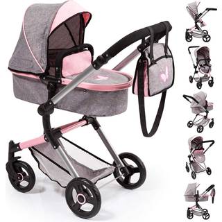 Bayer Design Kombi dukkevogn med pusletaske og drejelige forhjul - passer til dukker 52 cm