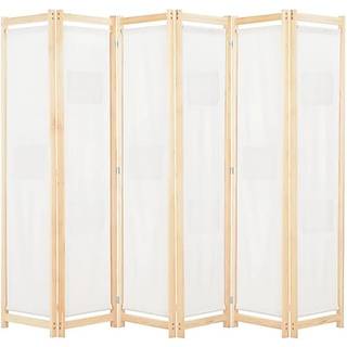 6-panels rumdeler 240 x 170 x 4 cm stof brun