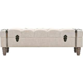 opbevaringsbænk 111x34x37 cm massivt træ og stål