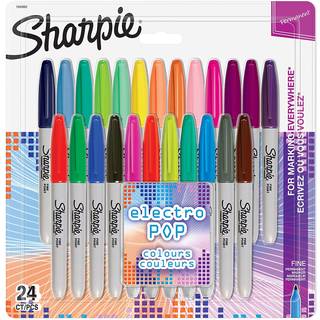 Sharpie Permanent Markers | Fin spids | Elektropop- og forskellige originale farver | 24 styk