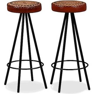 barstole 2 stk. ægte læder