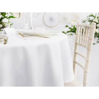 Rund stofdug hvid 230 cm.