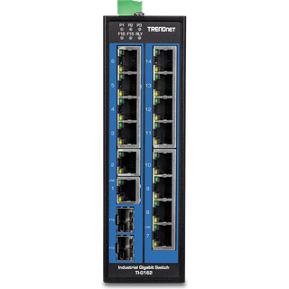 TRENDnet TI-G162 16-Port Industrial Gigabit DIN-Rail Switch
