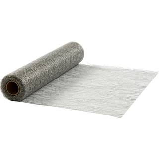 Elegant sølv bordløber 30 cm x 10 m - 100% polyester