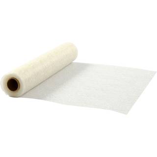 Elegant Råhvid Bordløber 30 cm x 10 m i Polyester