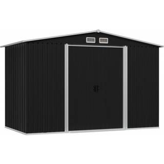 opbevaringsskur til haven 257x205x178 cm stål antracitgrå