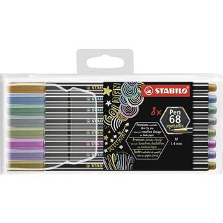 STABILO Pen 68 Metallic - 8 tusser i forskellige metalliske farver