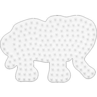 Hama Perleplade Midi - Lille elefant 6,5 x 9,5 cm Hvid