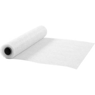 Elegant hvid bordløber 30 cm x 10 m i polyester