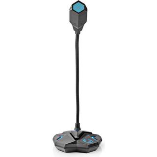 Nedis - Streaming og Gaming Mikrofon | Brugt til: Desktop / Notebook | USB | Tilslutninger udgang: 1x 3.5 mm Audio Out | Indbygget on/off-knap (tænd/sluk) | Hovedtelefonudgang - GMICGU100BK
