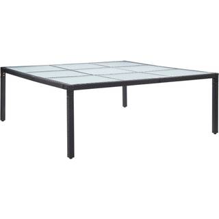 havebord 200x200x74 cm polyrattan brun