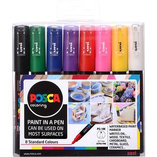 Posca Uni Marker - 8 vandbaserede tuscher til alle overflader