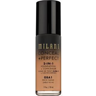 Milani Conceal + Perfect 2-in-1 Foundation + concealer-Rich Sand (1 fl. Oz.) Grusomhedsfrit v?skefundament-D?k under ?jet kredse