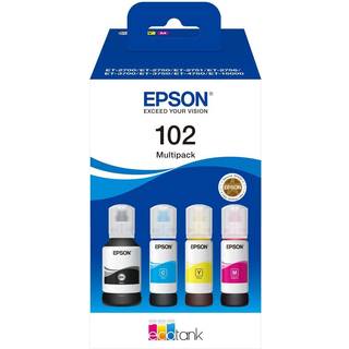 Epson 102 EcoTank - 4-colour Multipack (Black Yellow Cyan Magenta) Ink - Blækpatron Cyan