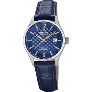 Festina Swiss Made dameur i stål med blå urskive