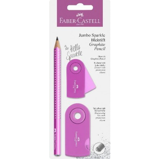 Faber-Castell 3-i-1 Jumbo Sparkle sæt Pink glitter