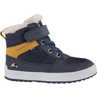 Viking Lucas Mid WP Warm Vinterstøvler, Navy/Honey, 25