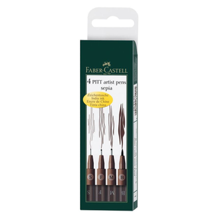 Pitt Artist Pen versch. Spitzen sepia 4er Set - Braun