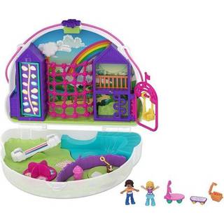 Polly Pocket Rainbow Dream Wearable Purse Compact med 8 sjove funktioner Micro Polly og Shani Dolls 2 Tilbeh?r og klisterm?rke; i alderen 4 ?r og