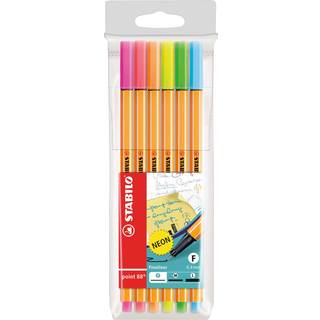 Point 88 Fineliner Neon im Etui 6 Farben - Mehrfarbig