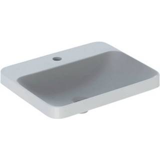 Geberit VariForm håndvask til indbygning rektangulær, med hylde og hanehul: B=55cm, T=45cm, Hanehul=Midtpå, Overløb=Uden, Hvid / KeraTect