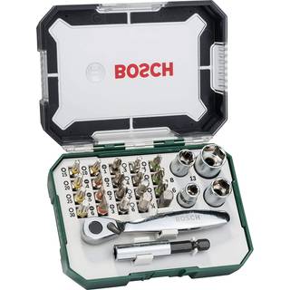 Bosch Bits-og Topnøglesæt M/skralde 26 Dele Pl - 2607017322 ✓ På lager - klar til levering og afhentning