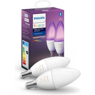 Philips Hue Color Ambiance Smart LED-pære E14 470 lm - 2-pak