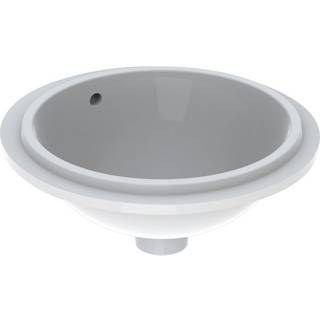 Geberit VariForm håndvask til underlimning rund: T=42cm, Hanehul=Uden, Overløb=Synlig, Hvid / KeraTect