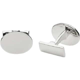 Skultuna Cuff Links Black Tie Collection Oval Silver