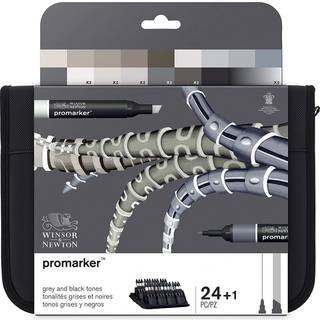 Promarker set 24pcs black & grey in wallet