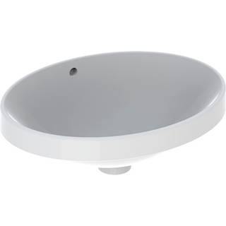 Geberit VariForm håndvask til indbygning oval: B=50cm, T=40cm, Hanehul=Uden, Overløb=Uden, Hvid