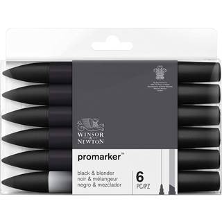 WINSOR Promarker set 6pcs (5pcs black+1pc blender)