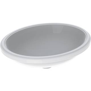 Geberit VariForm håndvask til underlimning oval: B1=50cm, T=46cm, Hanehul=Uden, Overløb=Uden, Hvid