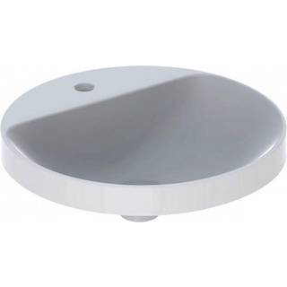 Geberit VariForm håndvask til indbygning rund, med hylde og hanehul: D=48cm, Hanehul=Midtpå, Overløb=Uden, Hvid