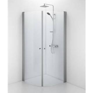 Ifo Space brusehjørne 900 x 900 mm buet Alu/klart med knopgreb
