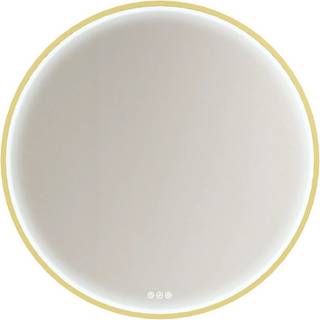 Dansani Moon rammespejl i messing Ø90 cm med LED lys