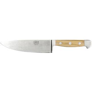 Güde Alpha Olive Kochmesser 16 cm - CVM-Messerstahl - Griffschalen Olivenholz - Braun,Silber
