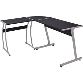 hjørneskrivebord L-formet sort