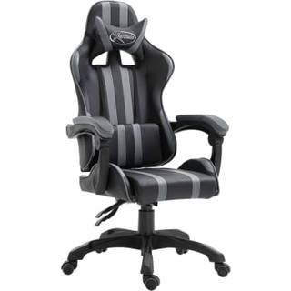 gamingstol kunstlæder grå