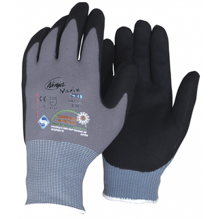 Ninja Maxim handske Nylon/spandex, halvdyppet. Med sort nitril belægning. Grå, Str. 10