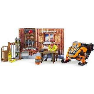 Bjerghytte med snemobil Bruder bworld 63102