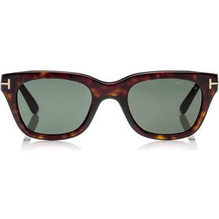 TOM FORD Mand FT0237 SNOWDON 52N Solbriller Acetat Havana Grøn Firkantet Normal