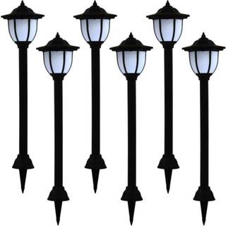 soldrevne udendørslamper LED 6 stk. sort