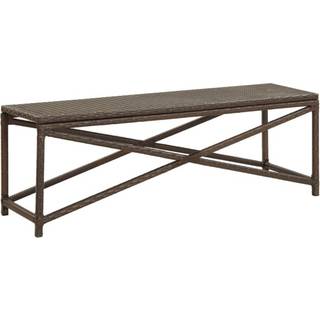 havebænk 120 cm polyrattan sort