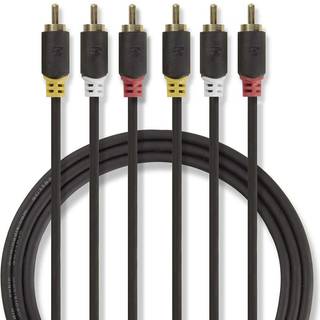 Nedis Videokabel, 3x RCA hane till 3x RCA hane, 2m